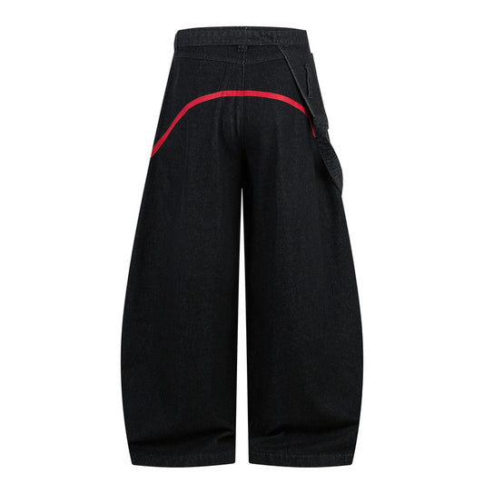 Striped Colorblock Denim Pants