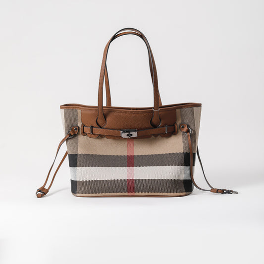 【Kelly tote】Horizontal locking tote bag L 12.6", W 6.3" , H 10.24"-,buy 1 get 1 pony and 1 headband