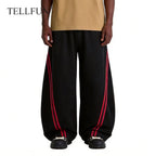 Colorblock Double Waistband Baggy Pants