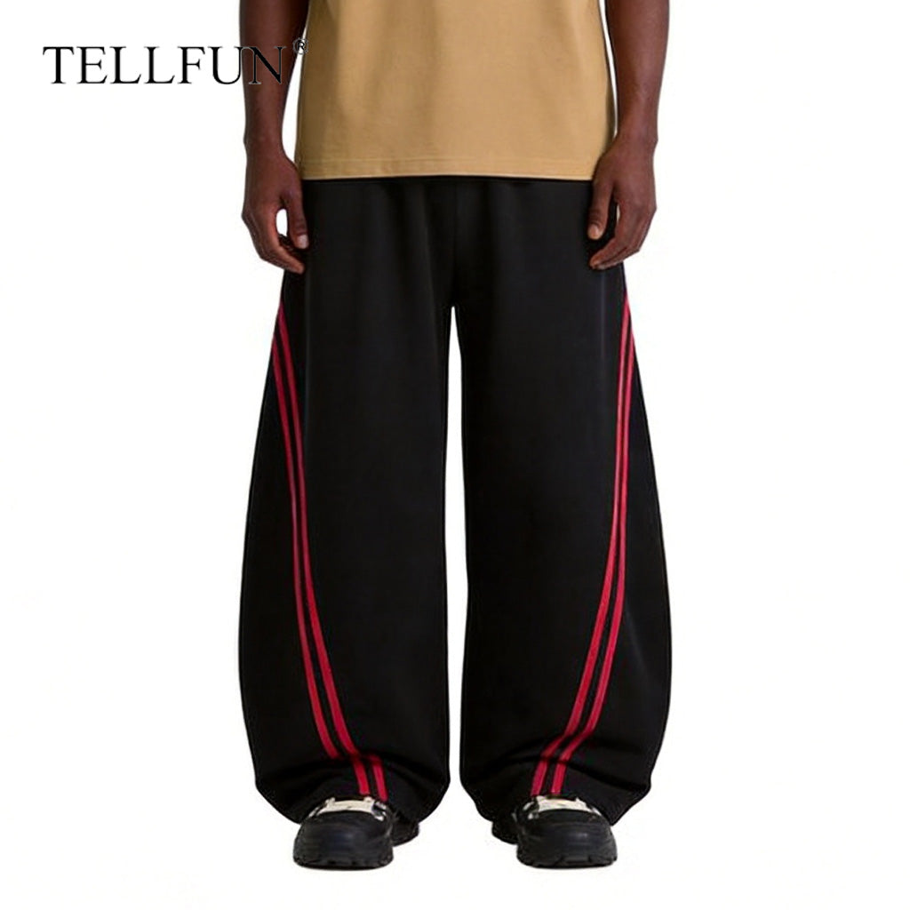 Colorblock Double Waistband Baggy Pants