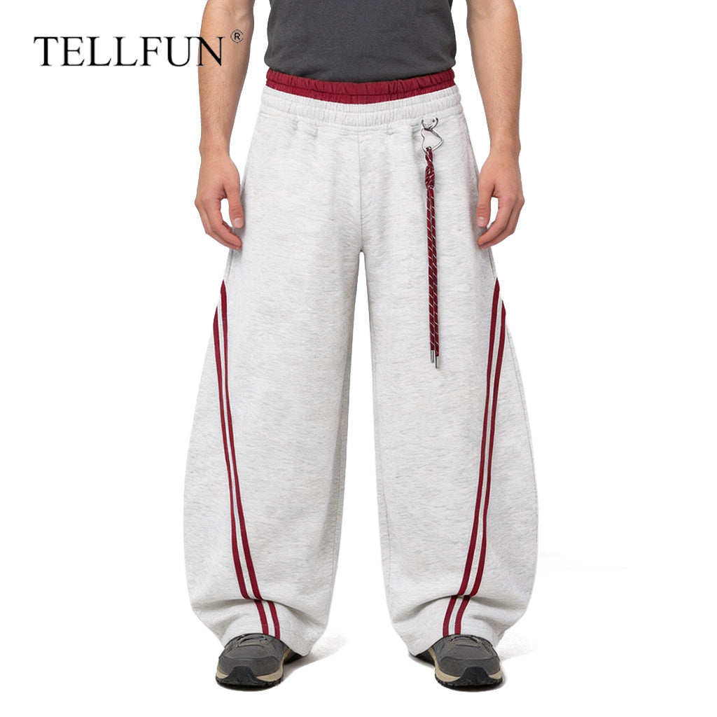 Colorblock Double Waistband Baggy Pants