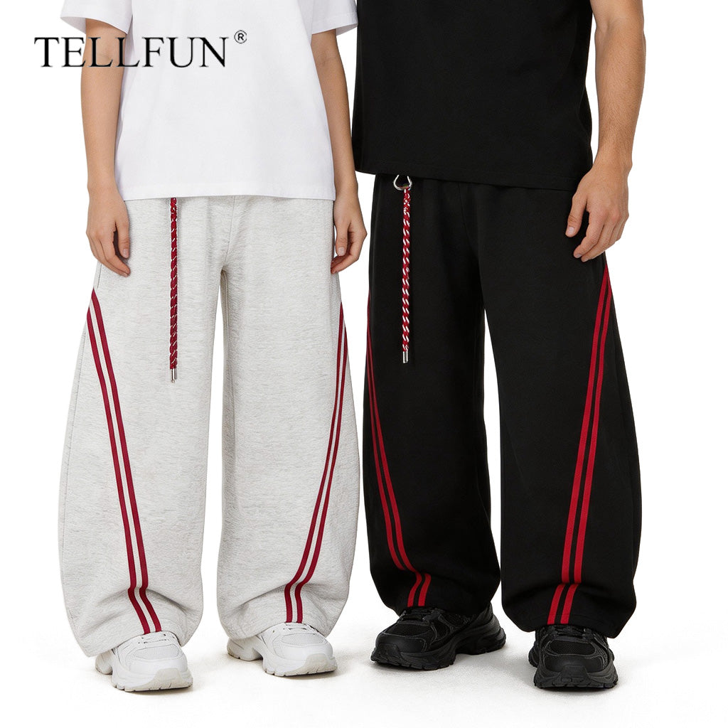 Colorblock Double Waistband Baggy Pants