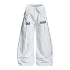 Lightweight Baggy Wide Leg Pants with Double Waistband