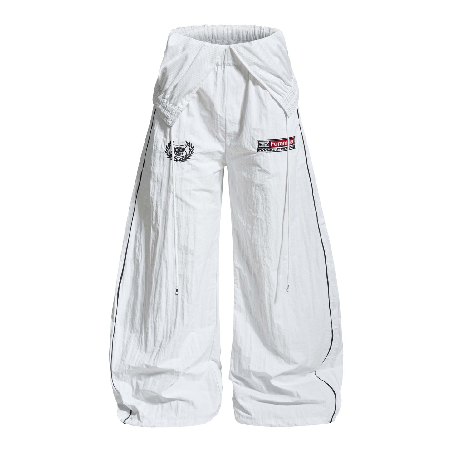 Lightweight Baggy Wide Leg Pants with Double Waistband
