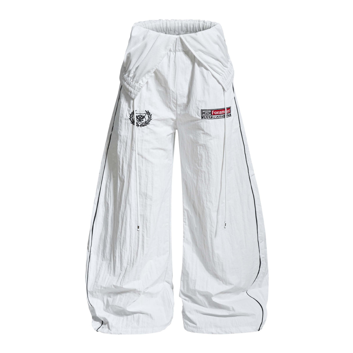 Lightweight Baggy Wide Leg Pants with Double Waistband