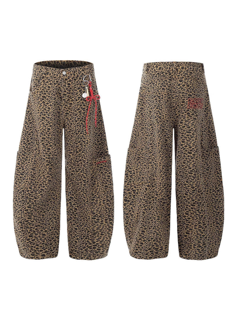 Y2K Vintage Leopard Baggy Pants