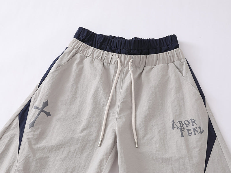 Y2K Layered Waist Colorblock Baggy Pants