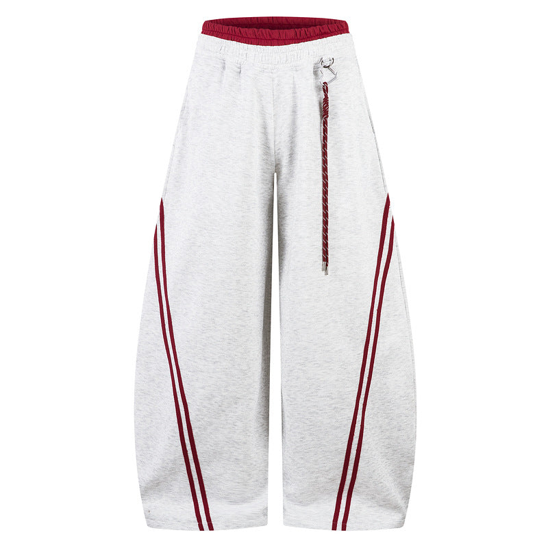 Colorblock Double Waistband Baggy Pants