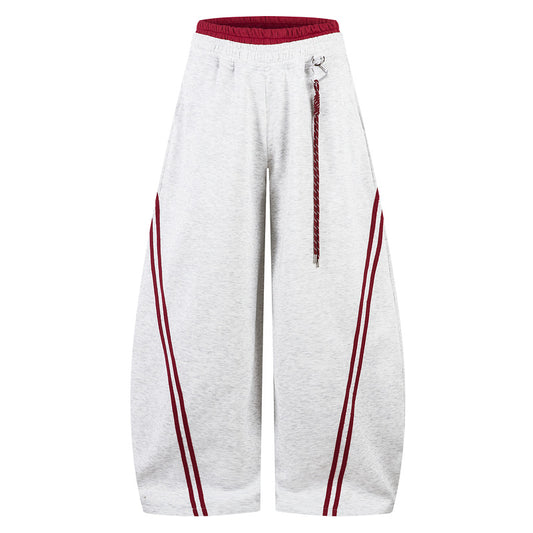 Colorblock Double Waistband Baggy Pants