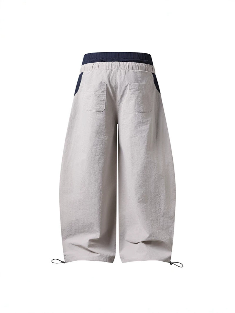 Y2K Layered Waist Colorblock Baggy Pants