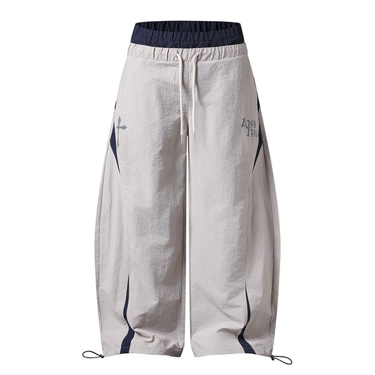 Y2K Layered Waist Colorblock Baggy Pants