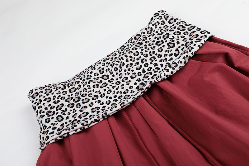 Y2K Leopard Waist Baggy Pants