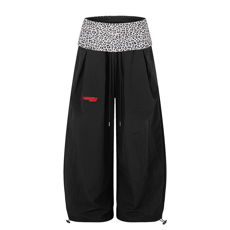 Y2K Leopard Waist Baggy Pants