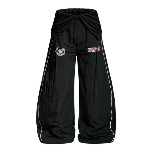 Lightweight Baggy Wide Leg Pants with Double Waistband