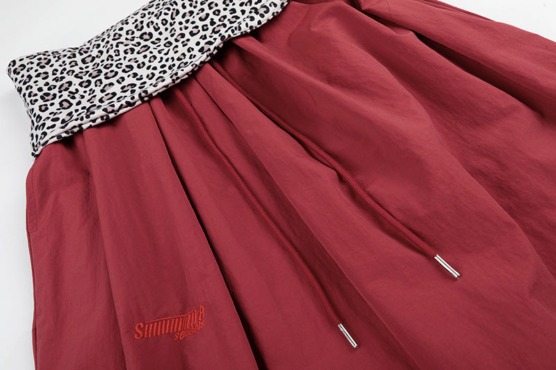 Y2K Leopard Waist Baggy Pants