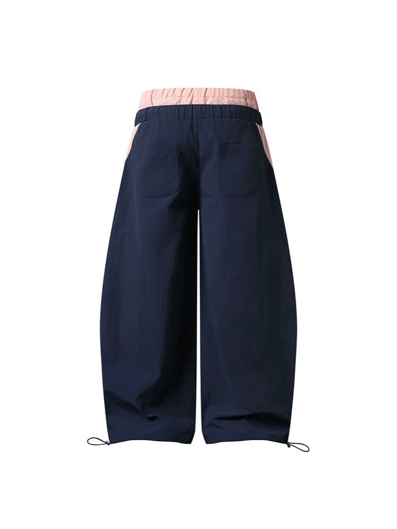 Y2K Layered Waist Colorblock Baggy Pants