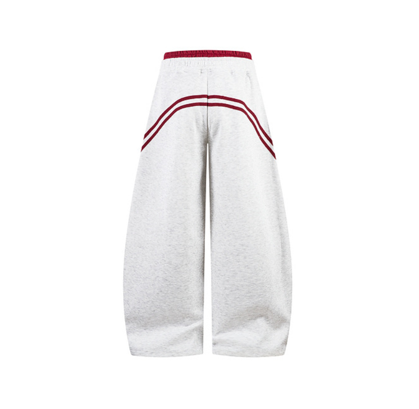 Colorblock Double Waistband Baggy Pants