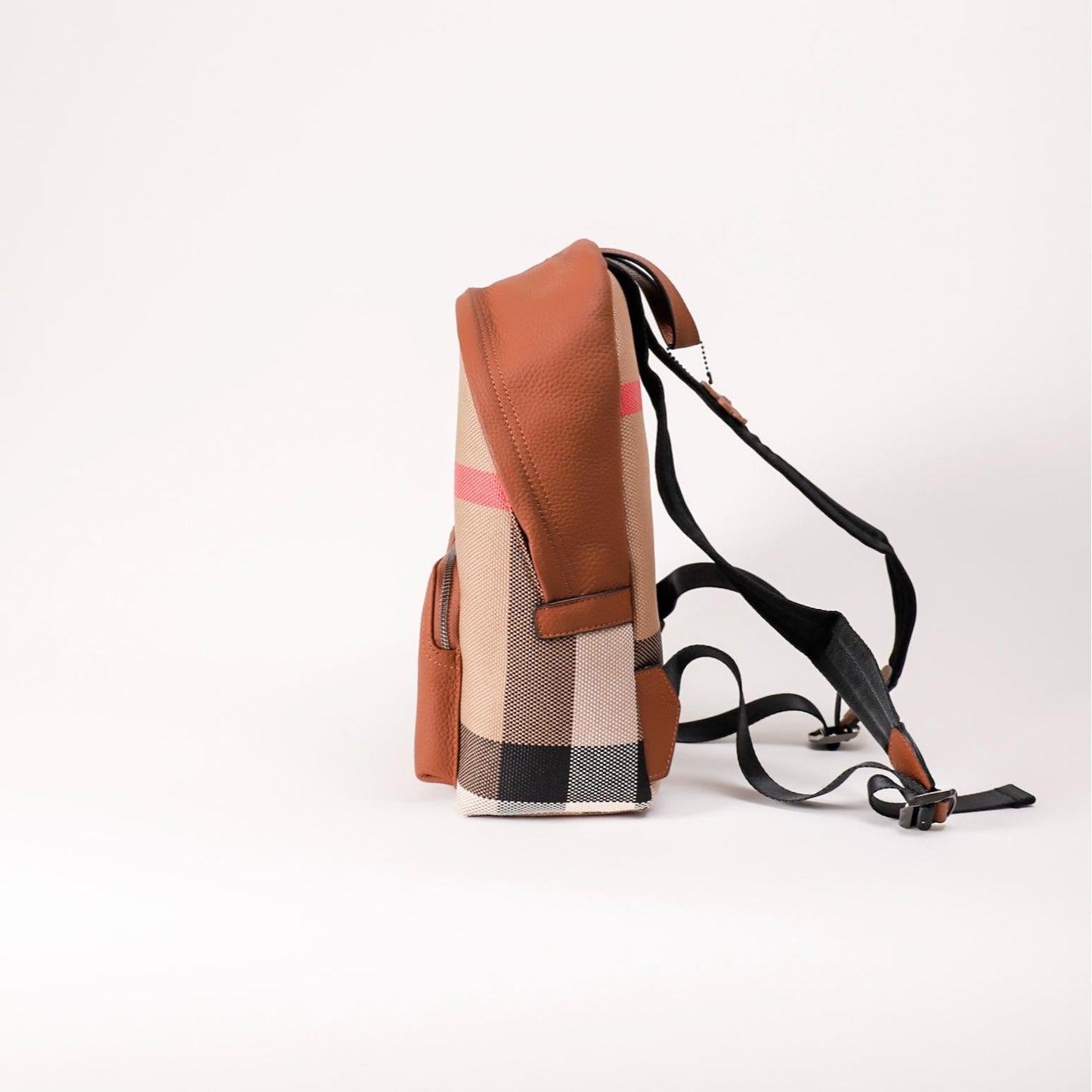 【Zipper Backpack】Unisex Cowhide Leather  BP Travel Bag（pocket）  L 10.24" , W 12.6" , H 6.3"-，buy 1 get 1 pony and 1 headband