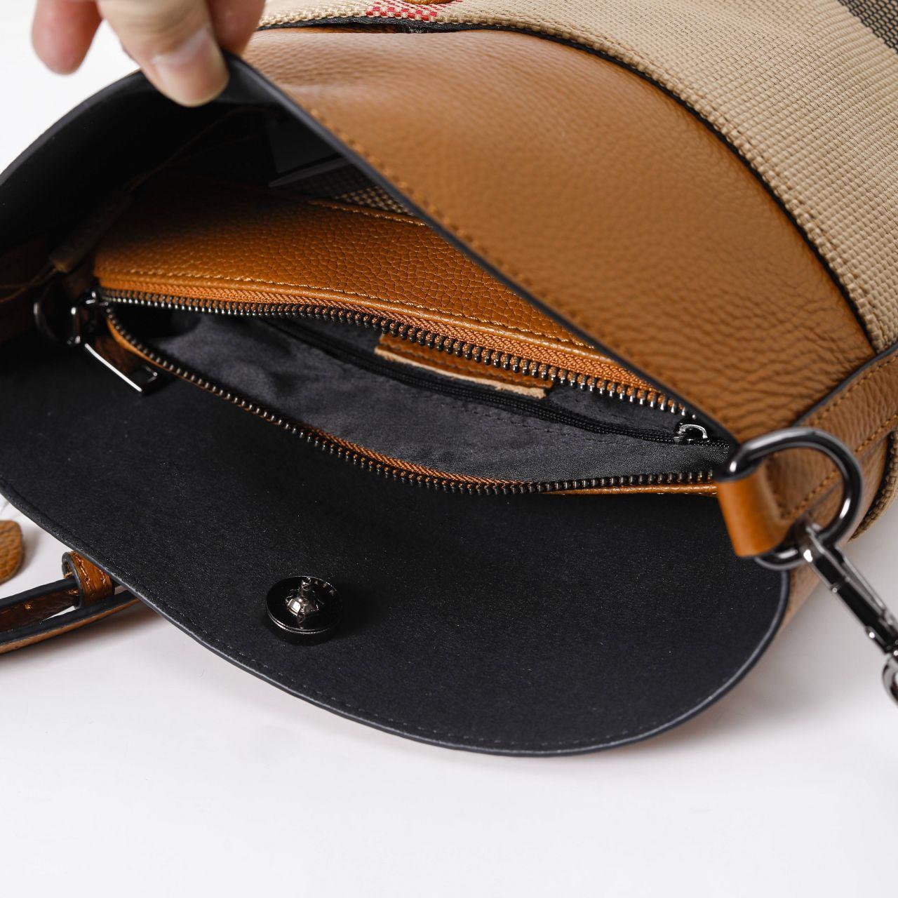 【Multiple Bucket】【2 in 1】Checkered Bucket Bag with Wallet  L 8.66" , W 4.33" , H 10.24"-，buy 1 get 1 pony and 1 headband