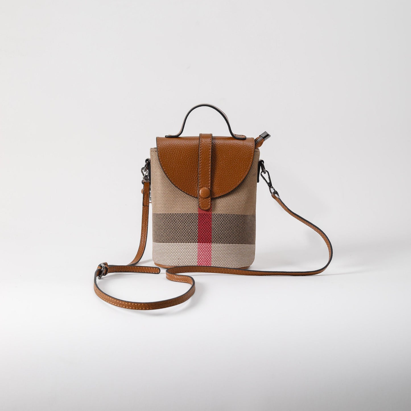 【Flap Phone Bag】Checkered Crossbody Cellphone Bag  L 5.51" , W 3.55" , H 7.09"-buy 1 get 1 pony and 1 coins purse