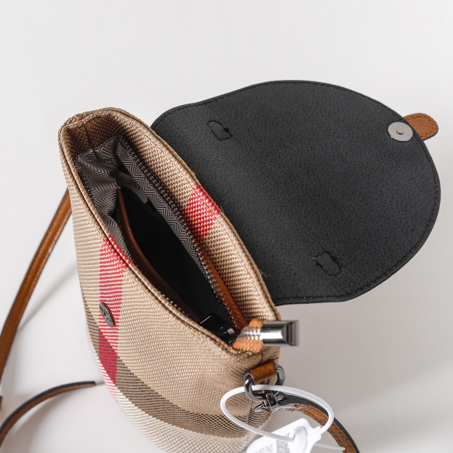 【Flap Phone Bag】Checkered Crossbody Cellphone Bag  L 5.51" , W 3.55" , H 7.09"-buy 1 get 1 pony and 1 coins purse