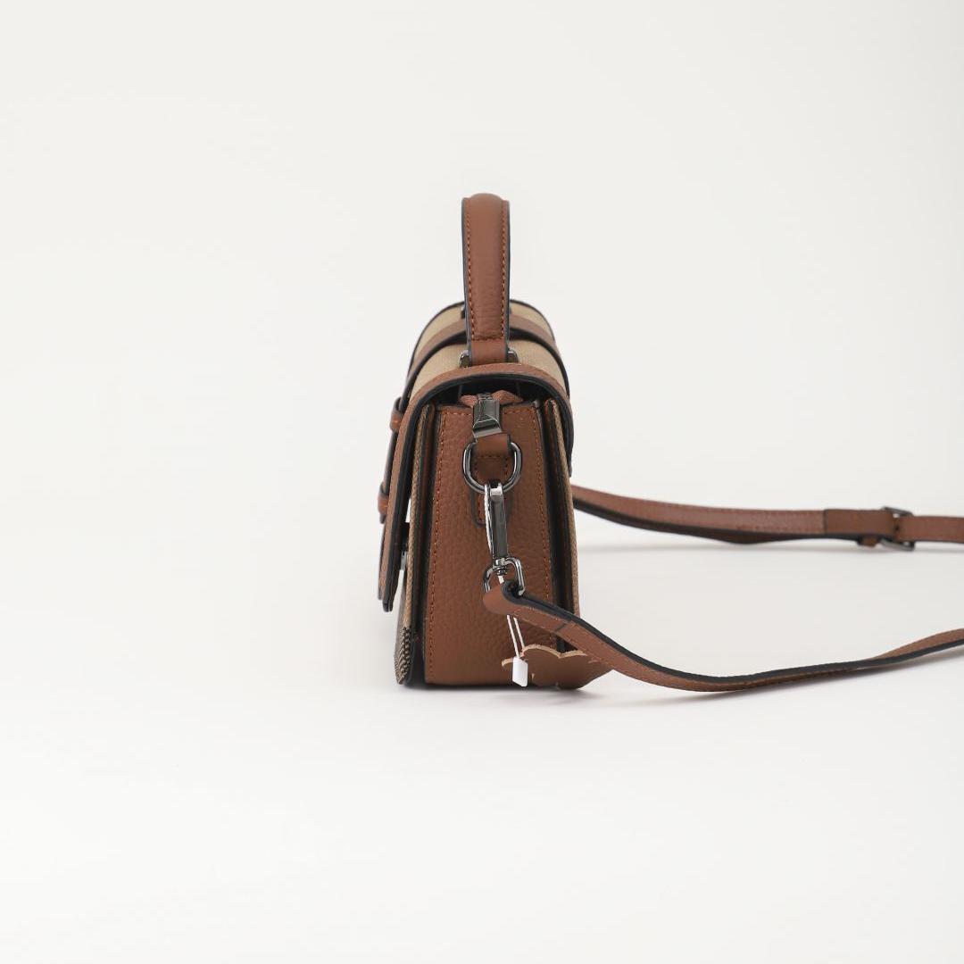 【Lunch Bag】Cowhide Square Handbag L 9.06" , W 3.55" , H 6.3"-，buy 1 get 1 pony and 1 headband