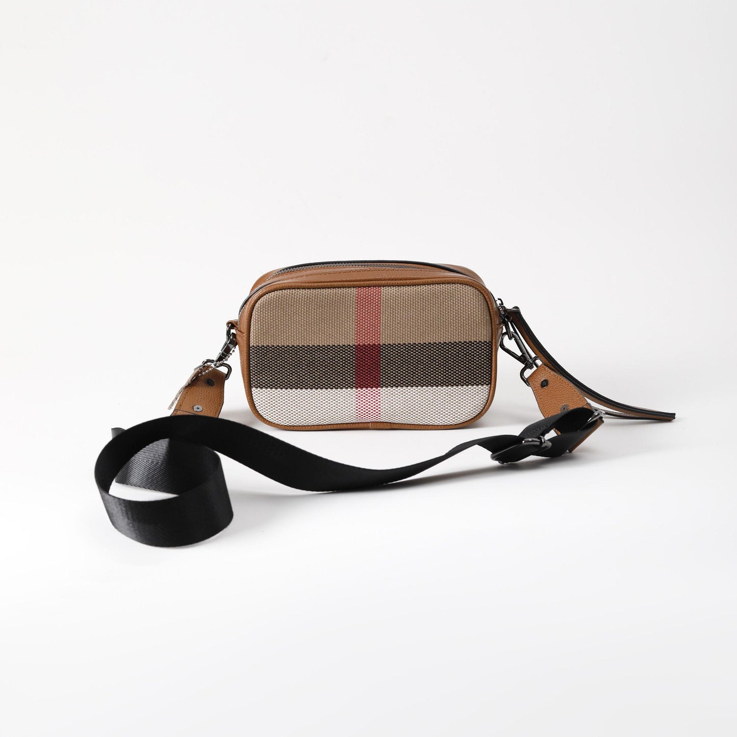【Cam.era Bag】Unisex Double Zip Design Square Camera Bag-buy 1 get 1 pony and 1 coins purse