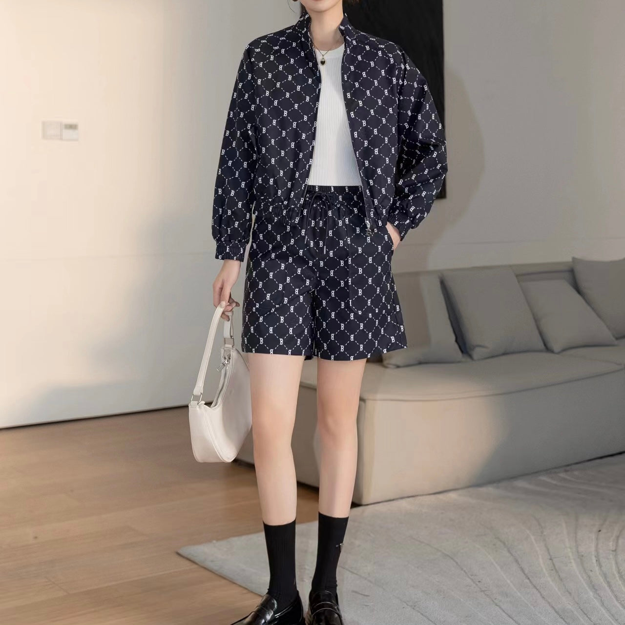 【BoBo's Suit】Printed Jacket with Short，buy 1 get 1 pony and 1 headband