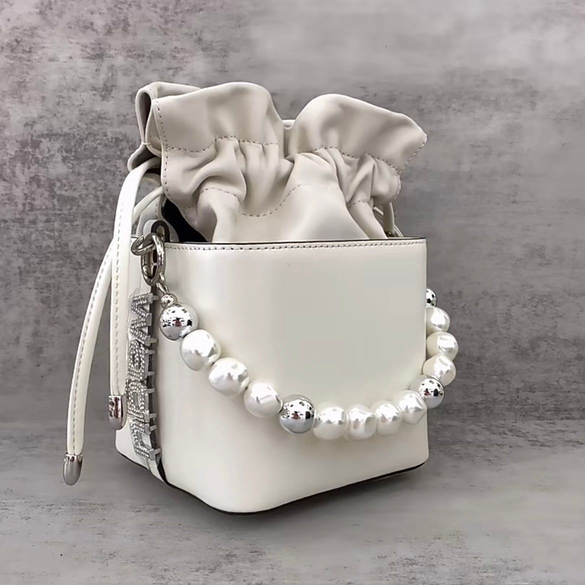 【Pearl Box】Real Leather Diamond Matching Handbag，buy 1 get 1 pony and 1 headband