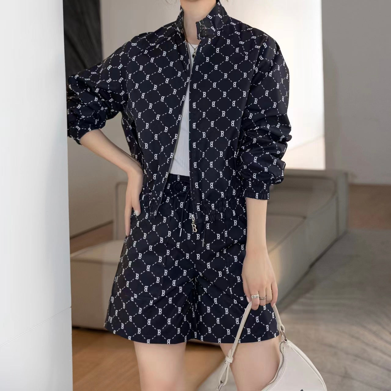 【BoBo's Suit】Printed Jacket with Short，buy 1 get 1 pony and 1 headband