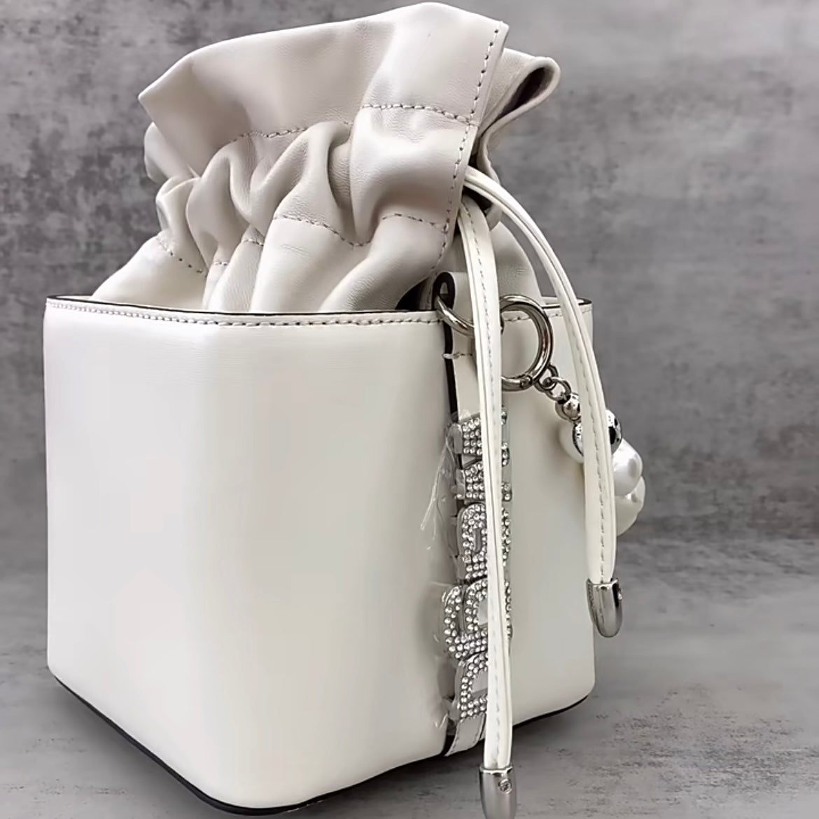 【Pearl Box】Real Leather Diamond Matching Handbag，buy 1 get 1 pony and 1 headband