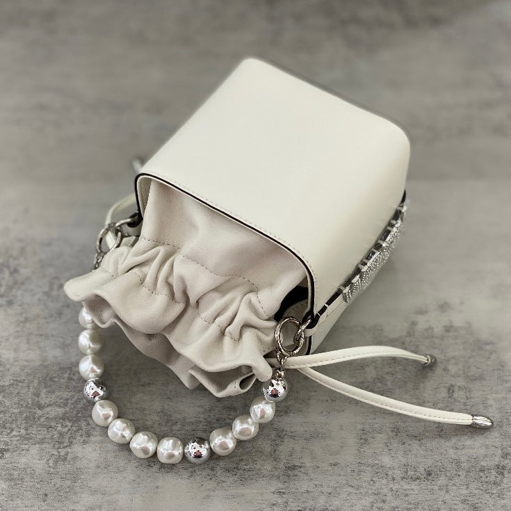 【Pearl Box】Real Leather Diamond Matching Handbag，buy 1 get 1 pony and 1 headband