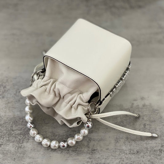 【Pearl Box】Real Leather Diamond Matching Handbag，buy 1 get 1 pony and 1 headband
