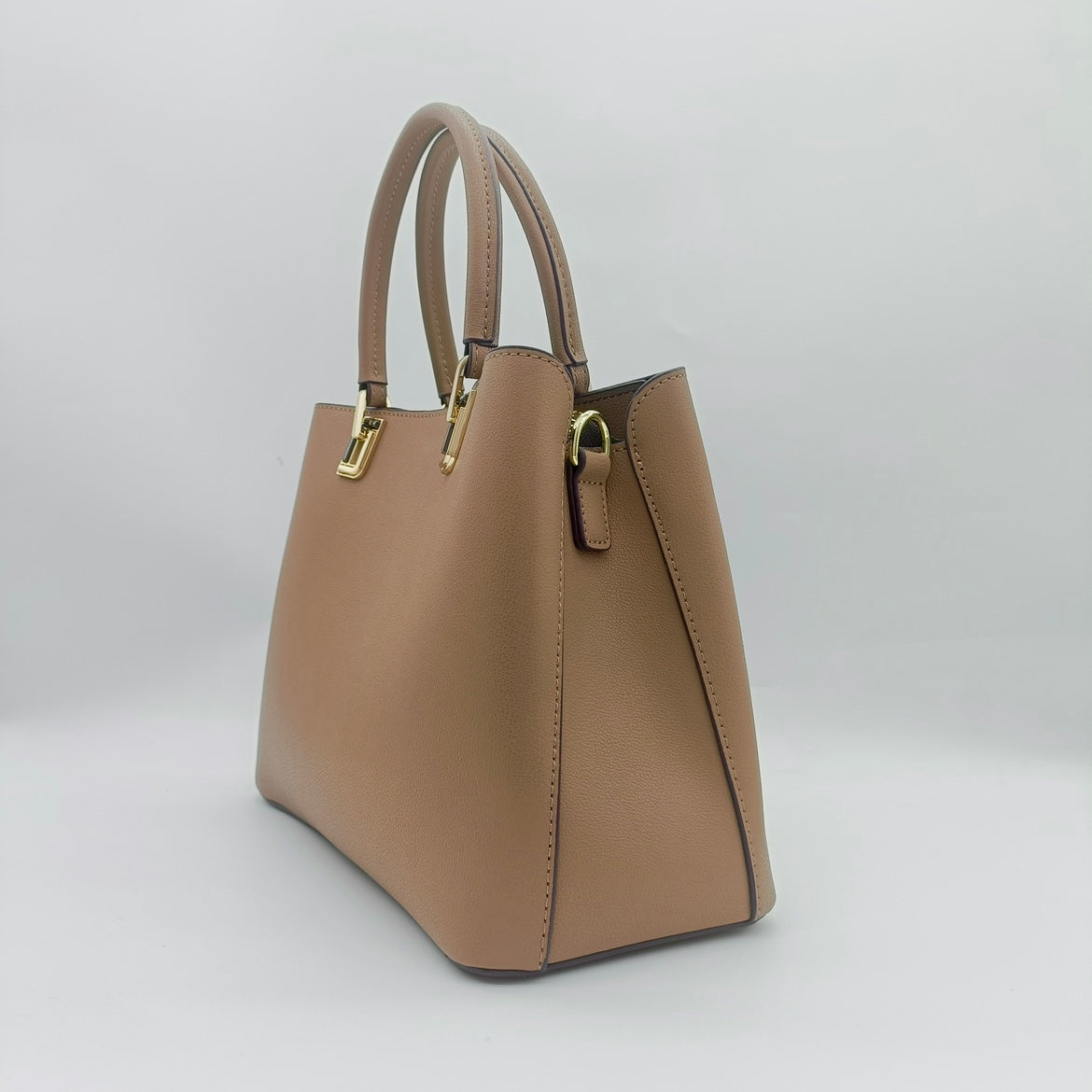 【Khaki O】Real Cowhide Leather Handbag-，buy 1 get 1 pony and 1 headband